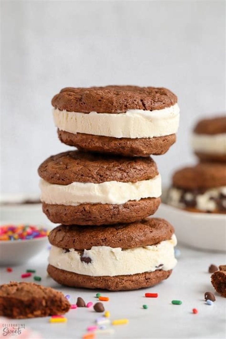 Brownie Ice Cream Sandwiches - Celebrating Sweets