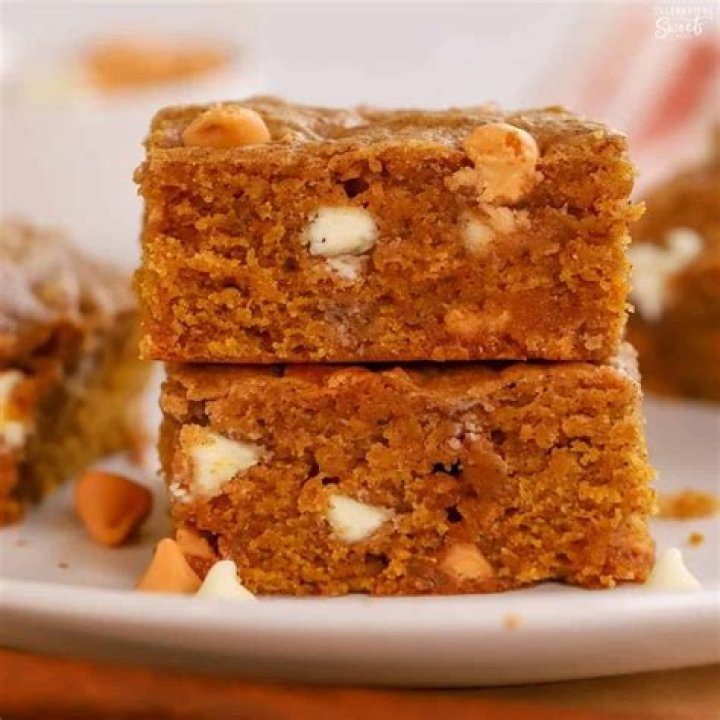 Butterscotch Pumpkin Blondies - Celebrating Sweets
