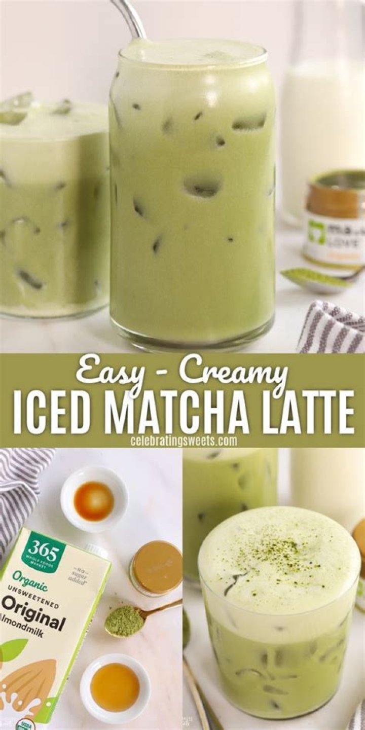 Easy Iced Matcha Latte - Celebrating Sweets