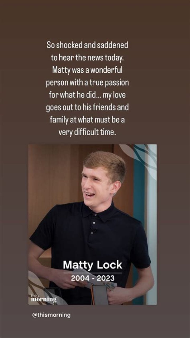 Matty Lock, Young Politician, Host Unexpectedly Passed Away