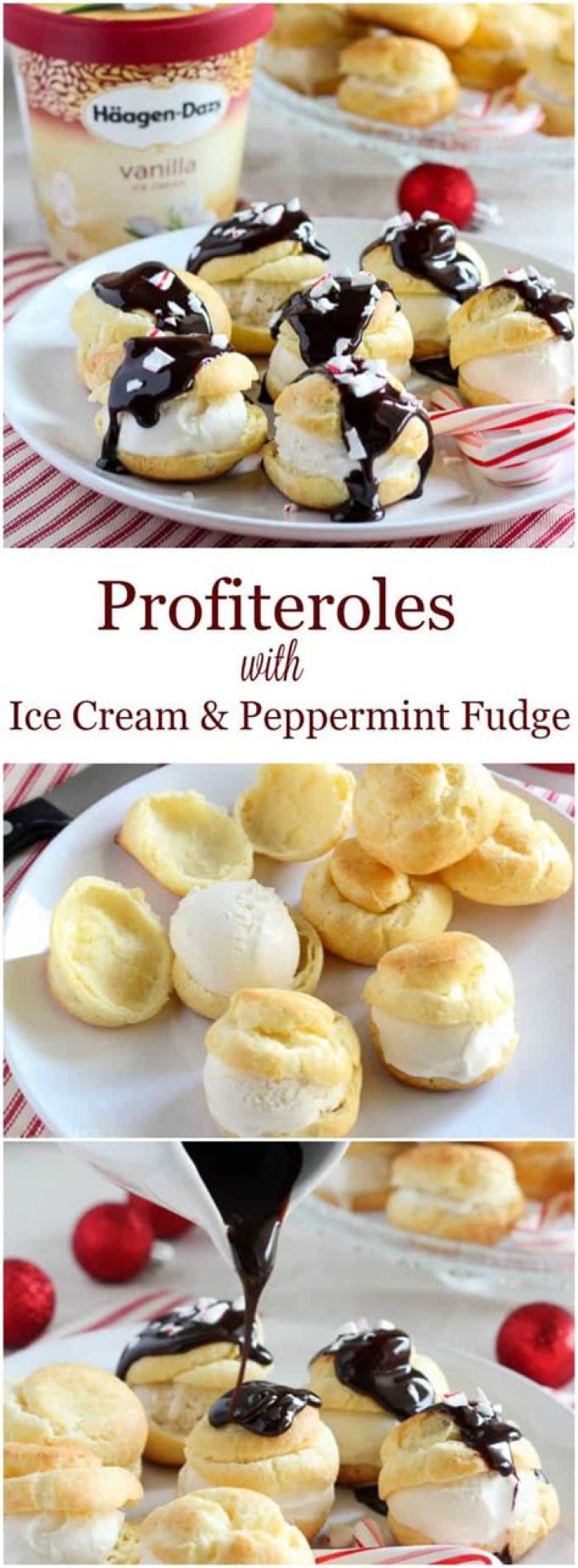 Profiteroles with Ice Cream and Hot Fudge
